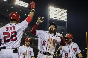 Anthony Rendon High Fiving Teammates Wallpaper
