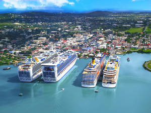 Antigua Caribbean Cruise Ship Wallpaper