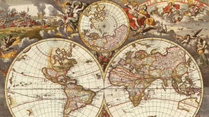 Antique Illustrated Map Of Ancient Countries Wallpaper