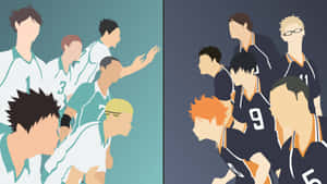 Aoba Johsai Vs Karasuno High Vector Art Wallpaper