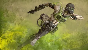 Apex Legends Octane Holding Weapon Wallpaper