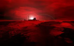 Apocalyptic World In Red And Black Phone Wallpaper