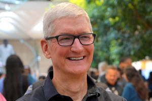 Apple Ceo Tim Cook Captured In Action Wallpaper