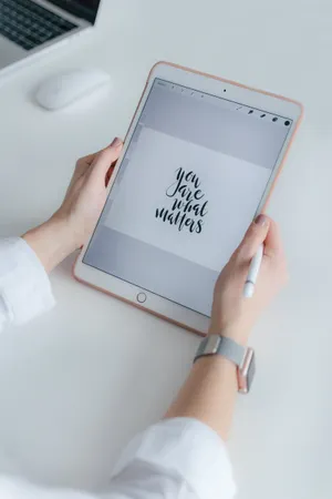 Apple Ipad Pro With Drawing App Wallpaper