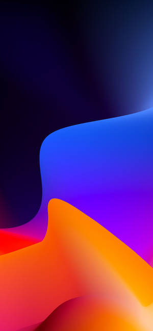 Apple Iphone Default Neon Blue And Orange Wallpaper