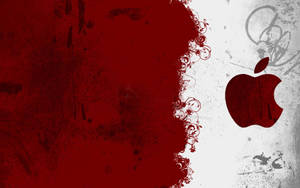 Apple Logo Cool Red And White Wallpaper