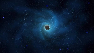 Apple Logo In Galaxy Background Wallpaper