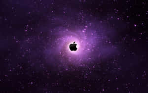 Apple Logo In The Middle Of A Purple Galaxy Wallpaper