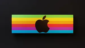 Apple Logo On A Black Background Wallpaper