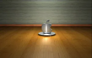 Apple Logo On A Wooden Floor Wallpaper