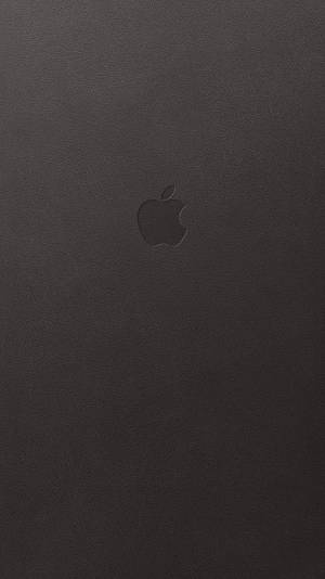Apple Logo On Black Leather Iphone Wallpaper