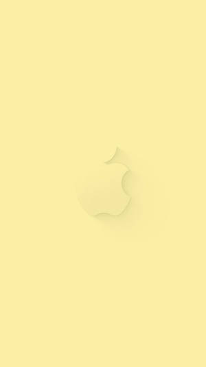 Apple Logo Pastel Yellow Aesthetic Wallpaper