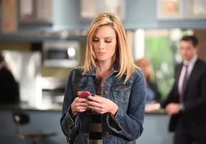 April Bowlby Using A Phone Wallpaper