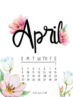 April Floral Calendar Wallpaper