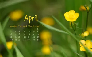 April Spring Calendar Wallpaper