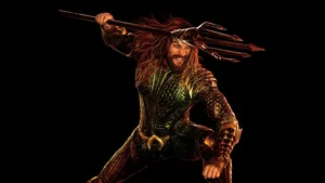 Aquaman Ready For Battle Wallpaper