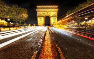 Arc De Triomphe Sidewalk Wallpaper