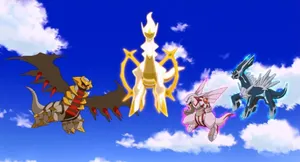 Arceus And The Creation Trio Wallpaper