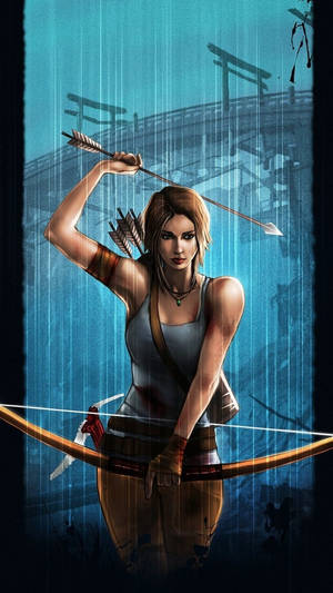 Archery Lara Croft Digital Art Wallpaper