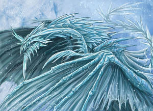 Arctic Ice Dragon Artwork Wallpaper