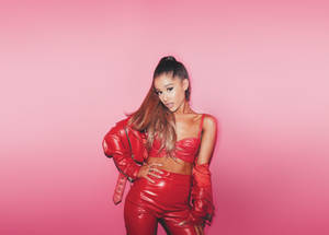 Ariana Grande Looks Stylish And Confident In Red! Wallpaper