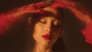 Ariana Grande Red Silk Positions Wallpaper
