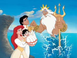 Ariel With Her Family Wallpaper