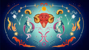 Aries Zodiac Sign Artwork Wallpaper