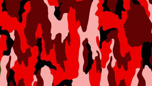 Army Camouflage In Red Wallpaper