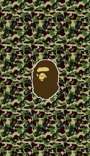 Army Green Camouflage Bape Logo Wallpaper