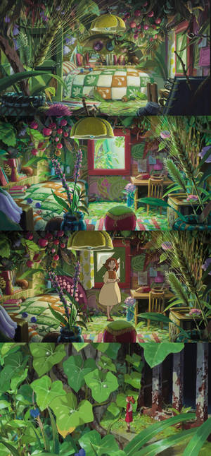 Arrietty Room Collage Wallpaper
