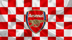 Arsenal Logo On Red White Wallpaper