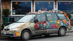 Art Covered Vehicle Street View Wallpaper