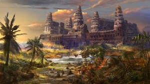 Artistic Angkor Wat In Its Prime Wallpaper
