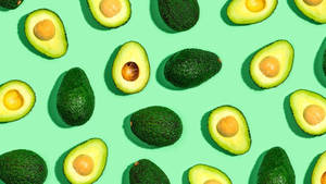 Artistic Avocado Fruit Patterns Graphic Art Wallpaper