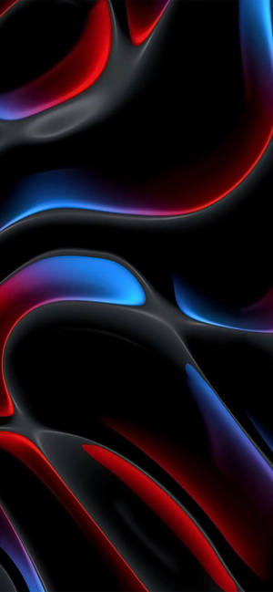 Artistic Blue-red-black Blob Pattern On Cool Iphone 11 Wallpaper