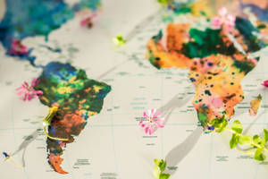Artistic Countries Map Wallpaper