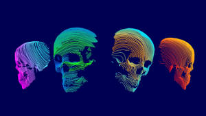 Artistic Explosion Of Colors: The Mesmerizing Colorful Skull Wallpaper