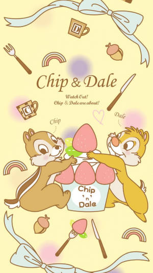 Artistic Poster Of Chip N Dale Wallpaper
