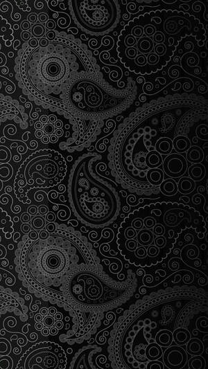 Artistic White Mandala Doodle On A Black Background Wallpaper
