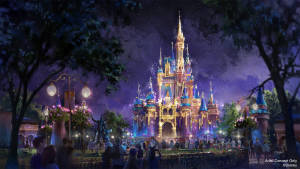 Artwork Of Walt Disney World Desktop Wallpaper