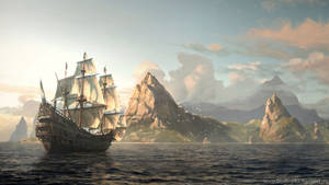 Artwork Sailing Pirate Ship Wallpaper