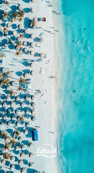 Aruba Beach Drone Shot Wallpaper