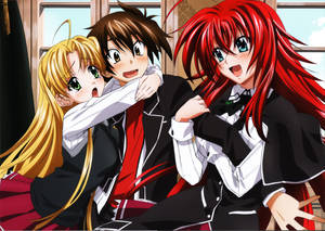 Asia Issei Rias Hugging High School Dxd Wallpaper