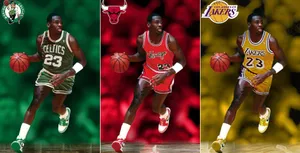Aspiring Basketball Athlete Daring To Soar Just Like Michael Jordan Wallpaper