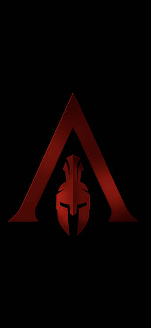 Assassin's Creed Logo In Red Odyssey Iphone Wallpaper