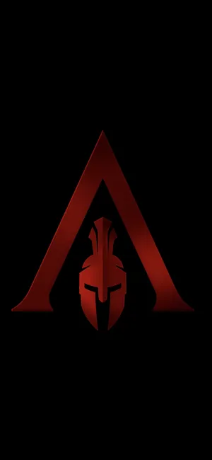 Assassin's Creed Logo In Red Odyssey Iphone Wallpaper