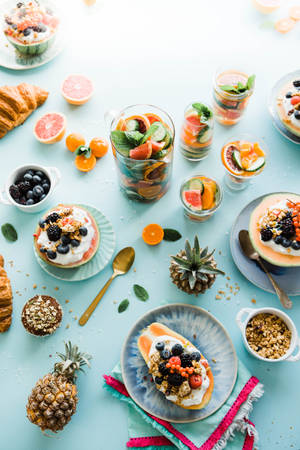 Assorted Fruit Dessert Wallpaper