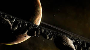 Asteroid Saturn 4k Wallpaper