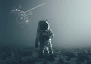 Astronaut Floating In The Open Expanse Of Space Wallpaper